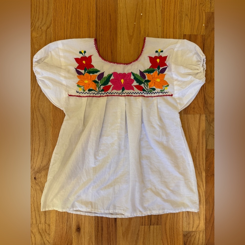 Vintage Embroidered Floral Blouse
